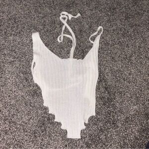 White One Piece Tie Top